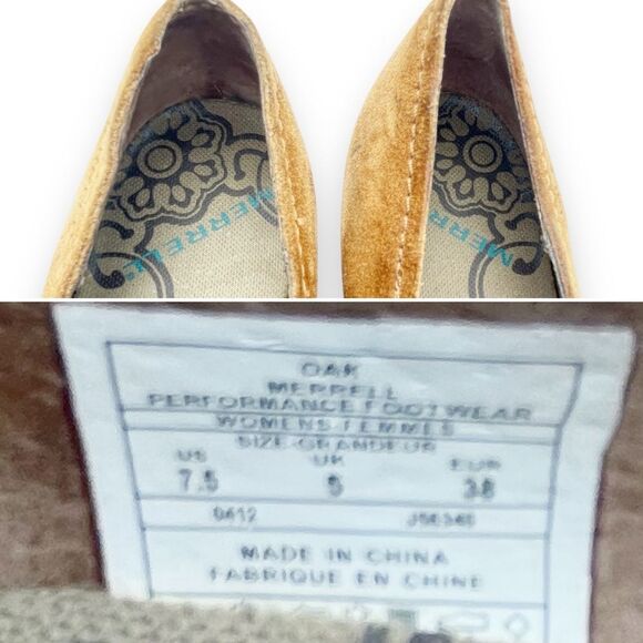 Merrell Avesso Suede Slip On Shoes Ballet Flats in Oak Cognac Women’s Size 7.5 - Picture 14 of 16